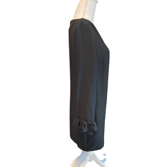 Banana Republic Dress sz 6 Black Long Sleeve Ruffle Classic Career Shift a28 - Picture 2 of 13